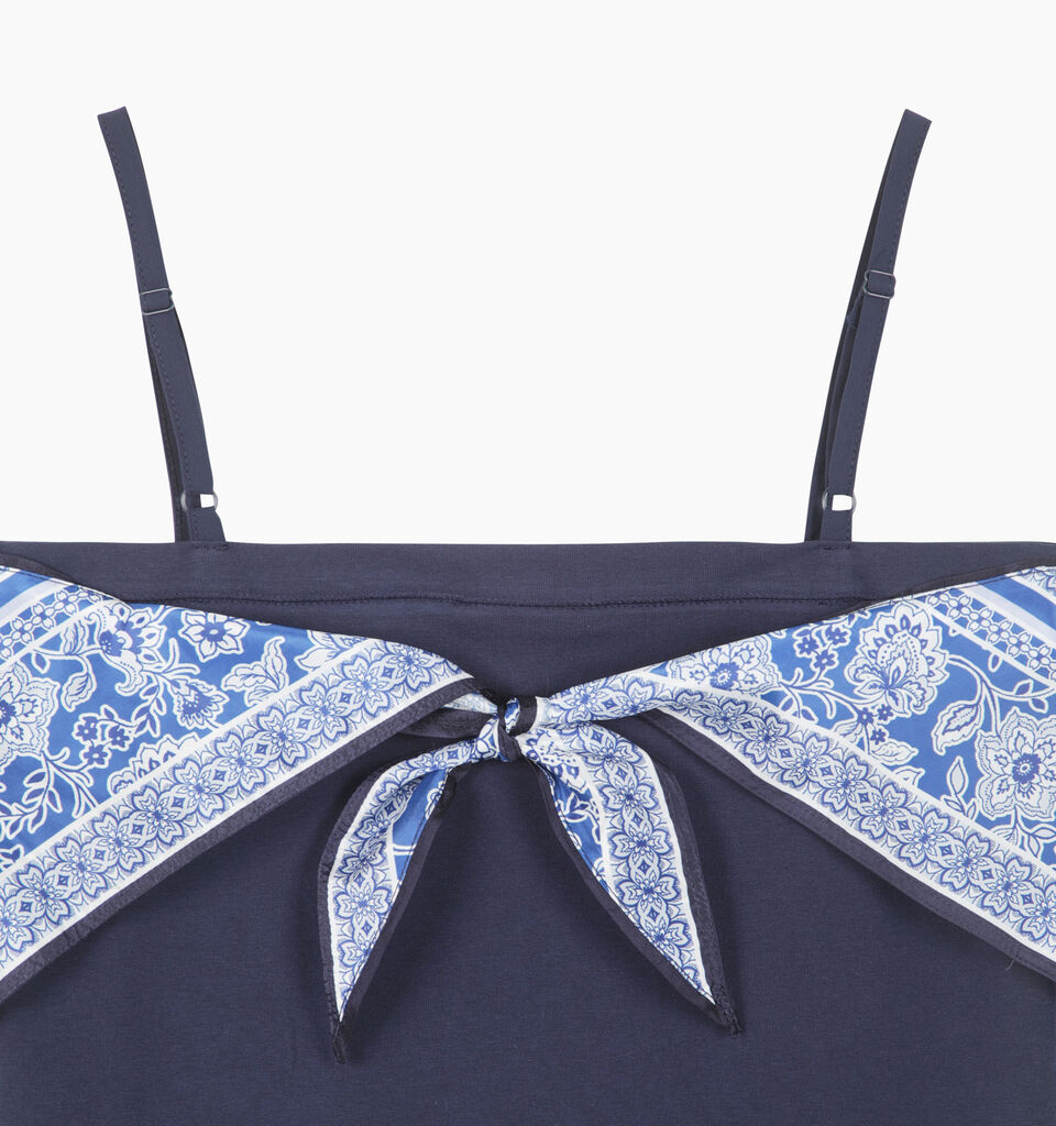 Blue scarf top - null - Blue | Sisley K image number 4
